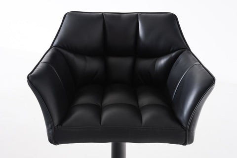 TPFLiving Bar Stool Damascus Frame Black Faux Leather
