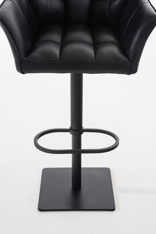 TPFLiving Bar Stool Damascus Frame Black Faux Leather