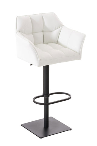 TPFLiving Bar Stool Damascus Frame Black Faux Leather