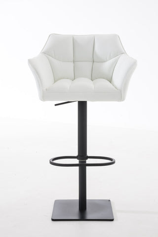 TPFLiving Bar Stool Damascus Frame Black Faux Leather