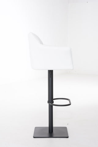 TPFLiving Bar Stool Damascus Frame Black Faux Leather