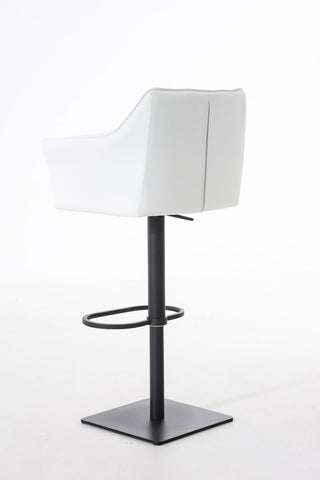 TPFLiving Bar Stool Damascus Frame Black Faux Leather