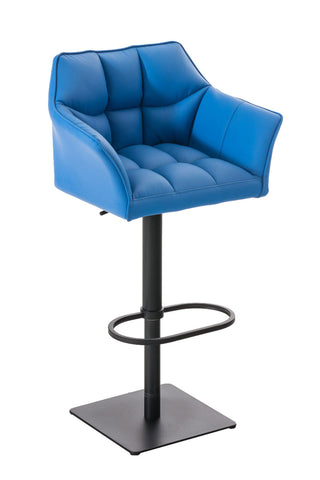 TPFLiving Bar Stool Damascus Frame Black Faux Leather