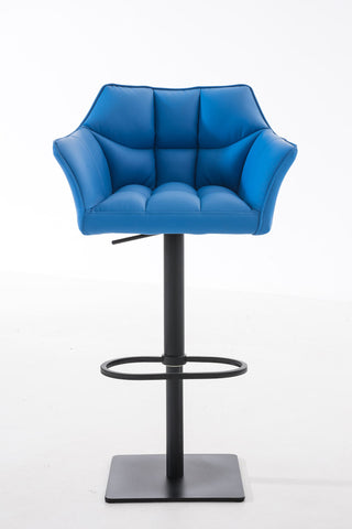 TPFLiving Bar Stool Damascus Frame Black Faux Leather