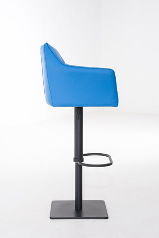 TPFLiving Bar Stool Damascus Frame Black Faux Leather