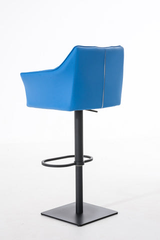 TPFLiving Bar Stool Damascus Frame Black Faux Leather
