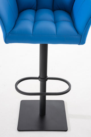 TPFLiving Bar Stool Damascus Frame Black Faux Leather