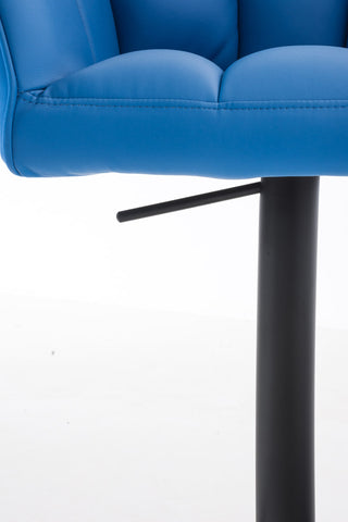 TPFLiving Bar Stool Damascus Frame Black Faux Leather