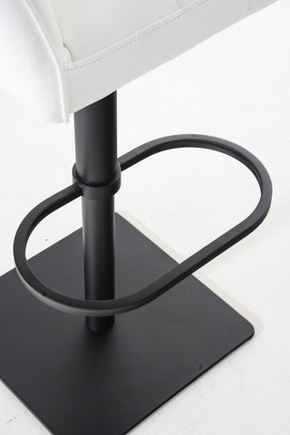 TPFLiving Bar Stool Damascus Frame Black Faux Leather