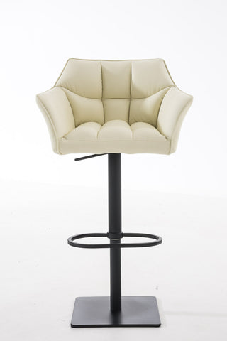 TPFLiving Bar Stool Damascus Frame Black Faux Leather