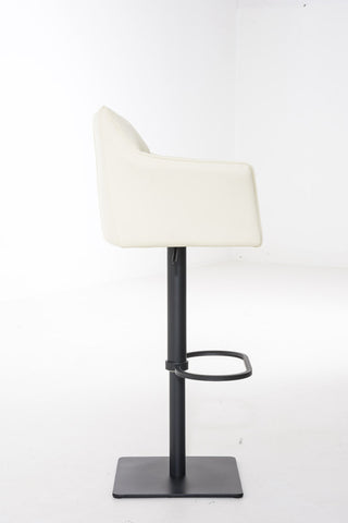 TPFLiving Bar Stool Damascus Frame Black Faux Leather