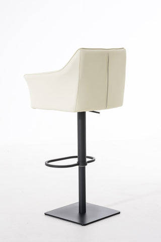 TPFLiving Bar Stool Damascus Frame Black Faux Leather