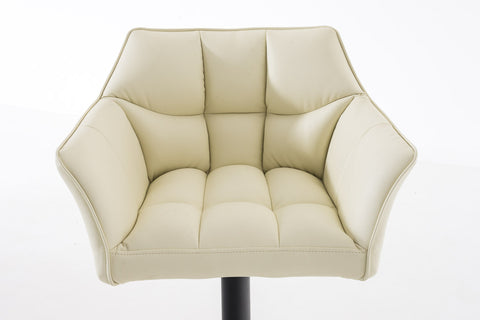 TPFLiving Bar Stool Damascus Frame Black Faux Leather