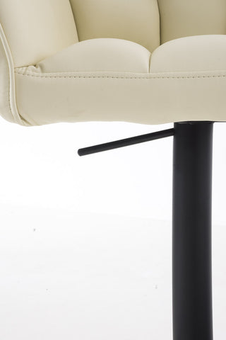 TPFLiving Bar Stool Damascus Frame Black Faux Leather