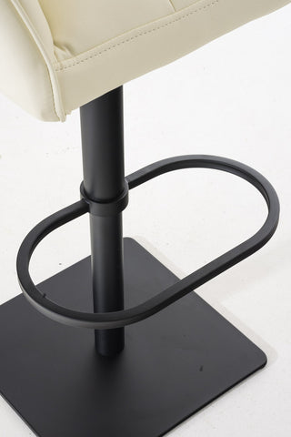 TPFLiving Bar Stool Damascus Frame Black Faux Leather