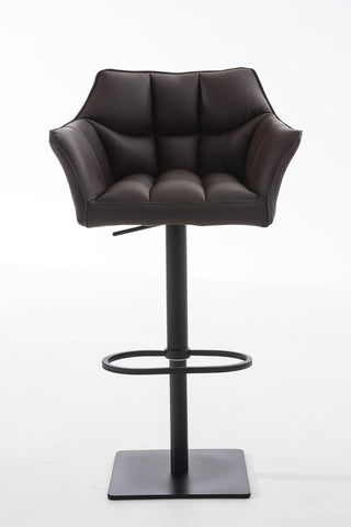 TPFLiving Bar Stool Damascus Frame Black Faux Leather