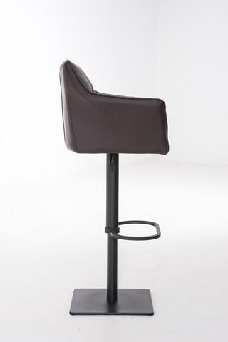 TPFLiving Bar Stool Damascus Frame Black Faux Leather