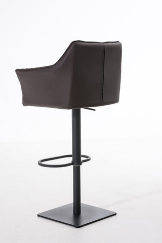 TPFLiving Bar Stool Damascus Frame Black Faux Leather