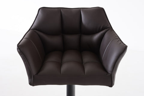 TPFLiving Bar Stool Damascus Frame Black Faux Leather