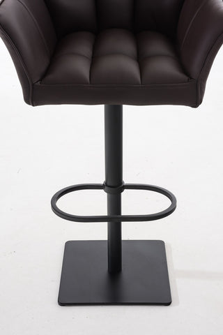TPFLiving Bar Stool Damascus Frame Black Faux Leather