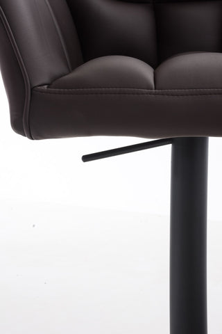 TPFLiving Bar Stool Damascus Frame Black Faux Leather