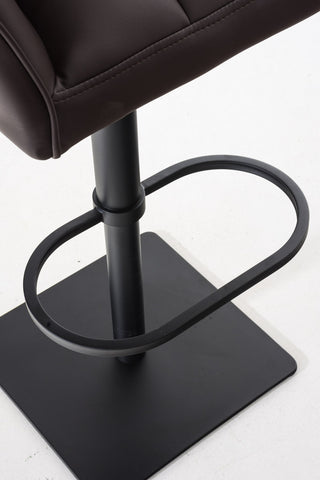 TPFLiving Bar Stool Damascus Frame Black Faux Leather