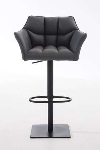 TPFLiving Bar Stool Damascus Frame Black Faux Leather