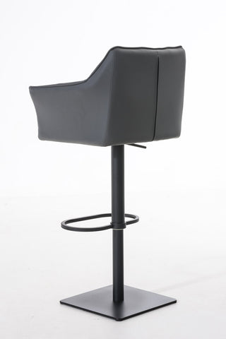 TPFLiving Bar Stool Damascus Frame Black Faux Leather