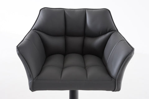 TPFLiving Bar Stool Damascus Frame Black Faux Leather