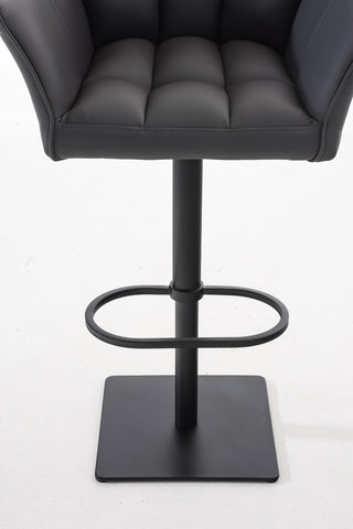 TPFLiving Bar Stool Damascus Frame Black Faux Leather