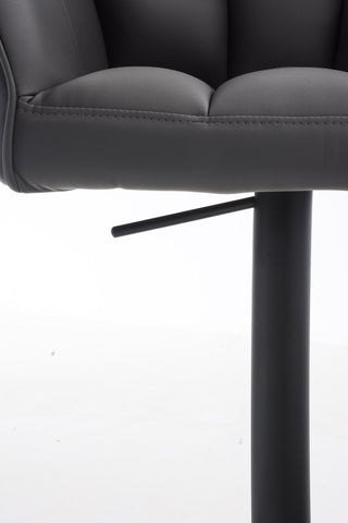 TPFLiving Bar Stool Damascus Frame Black Faux Leather