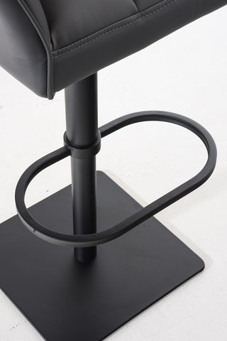 TPFLiving Bar Stool Damascus Frame Black Faux Leather