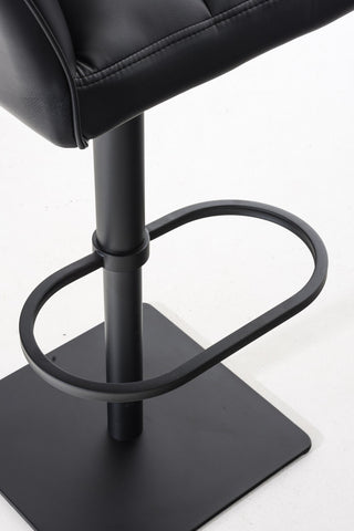 TPFLiving Bar Stool Damascus Frame Black Faux Leather