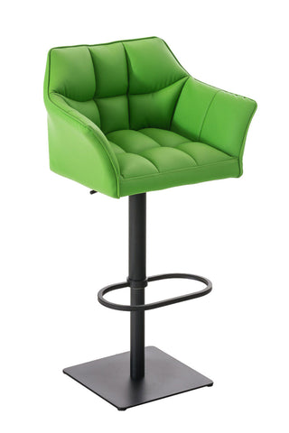 TPFLiving Bar Stool Damascus Frame Black Faux Leather