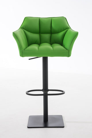 TPFLiving Bar Stool Damascus Frame Black Faux Leather
