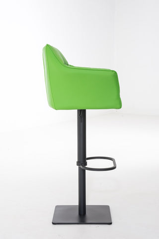 TPFLiving Bar Stool Damascus Frame Black Faux Leather