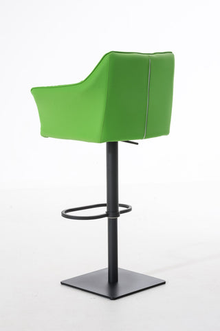 TPFLiving Bar Stool Damascus Frame Black Faux Leather