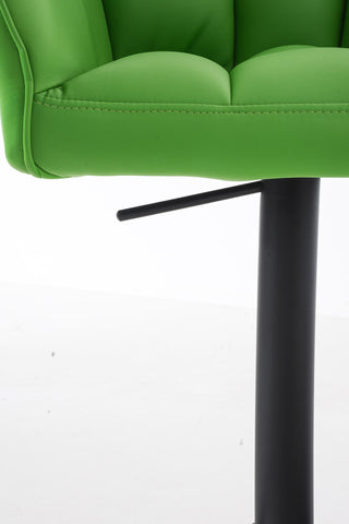 TPFLiving Bar Stool Damascus Frame Black Faux Leather