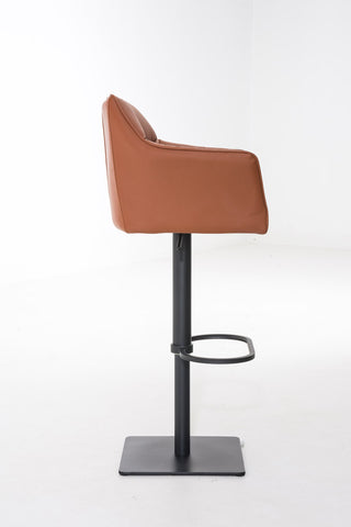 TPFLiving Bar Stool Damascus Frame Black Faux Leather