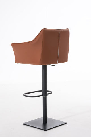 TPFLiving Bar Stool Damascus Frame Black Faux Leather