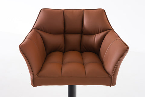 TPFLiving Bar Stool Damascus Frame Black Faux Leather