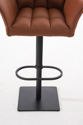 TPFLiving Bar Stool Damascus Frame Black Faux Leather