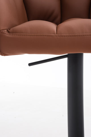 TPFLiving Bar Stool Damascus Frame Black Faux Leather
