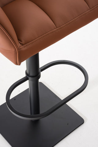 TPFLiving Bar Stool Damascus Frame Black Faux Leather