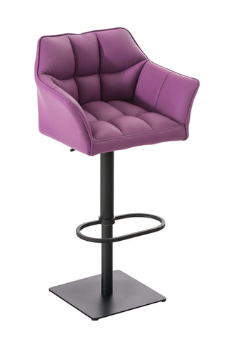 TPFLiving Bar Stool Damascus Frame Black Faux Leather