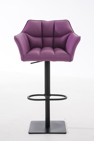 TPFLiving Bar Stool Damascus Frame Black Faux Leather