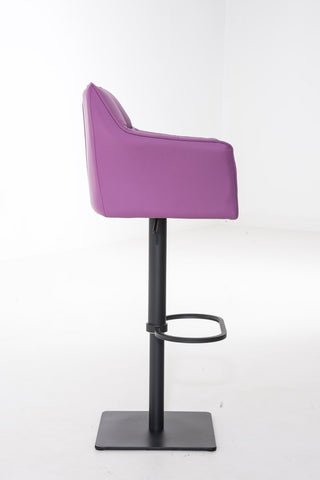 TPFLiving Bar Stool Damascus Frame Black Faux Leather