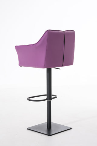 TPFLiving Bar Stool Damascus Frame Black Faux Leather