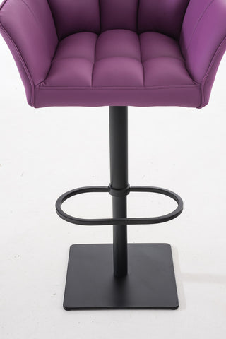 TPFLiving Bar Stool Damascus Frame Black Faux Leather