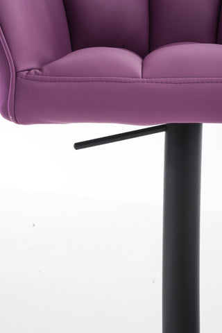 TPFLiving Bar Stool Damascus Frame Black Faux Leather